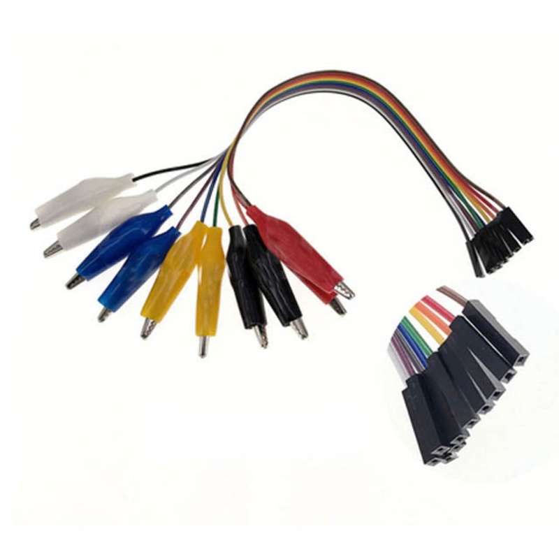 EBHW-5152 – JUMPER WIRE FEMALE TO ALLIGATOR CLIP 10PINS FLAT CABLE 20CM