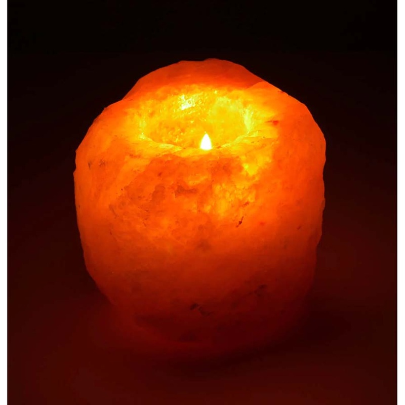 L0150 – HIMALAYAN SALT TEA LIGHT HOLDER 4IN HIGH 1-1.5KG