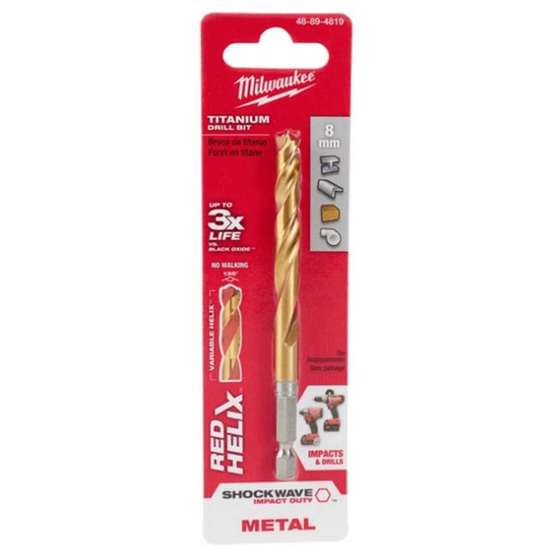 48-89-4819 – DRILL BIT METRIC 8MM SHOCKWAVE RED HELIX METAL