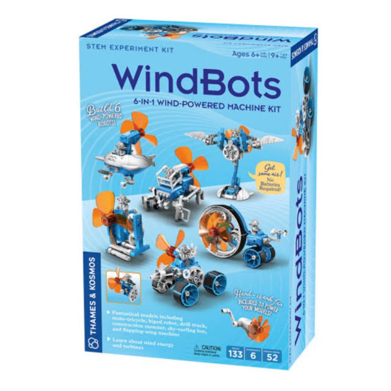 550047 – WINDBOTS 6-IN-1 WIND POWERED MACHINE KIT 212PCS 6 EXPERIMENTS