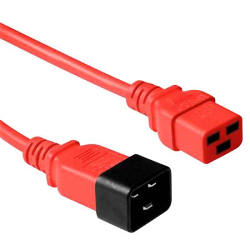 AC3-4RED – SERVER CORD 3/12 4FT RND RED SJT C19 TO C20 FT2 105C 20A/250V