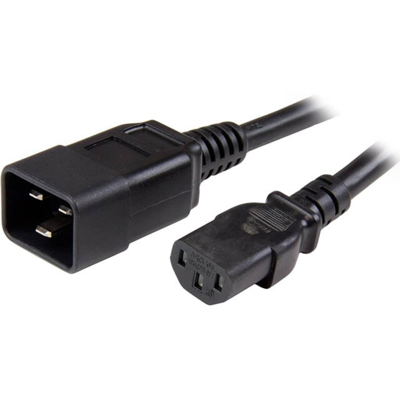 AC6-2 – JUMPER CORD 3/14 2FT RND BLK SJT C13 TO C20 FT2 105C 15A/250V