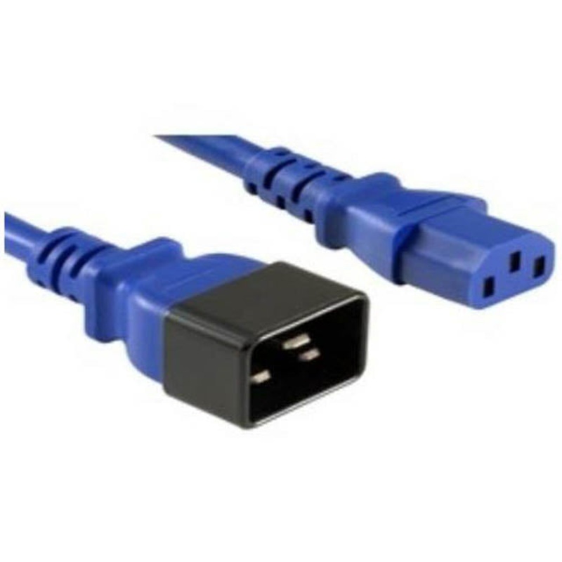 AC6-3BLU – JUMPER CORD 3/14 3FT RND BLU SJT C13 TO C20 FT2 105C 10A/125V