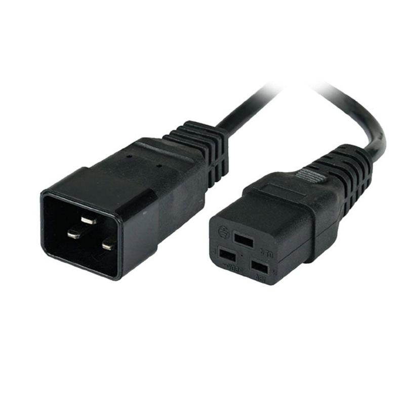 PYKR-4871 – SERVER CORD 3/12 25FT RND BLK SJT C19 TO C20 FT2 105C 20A/250V