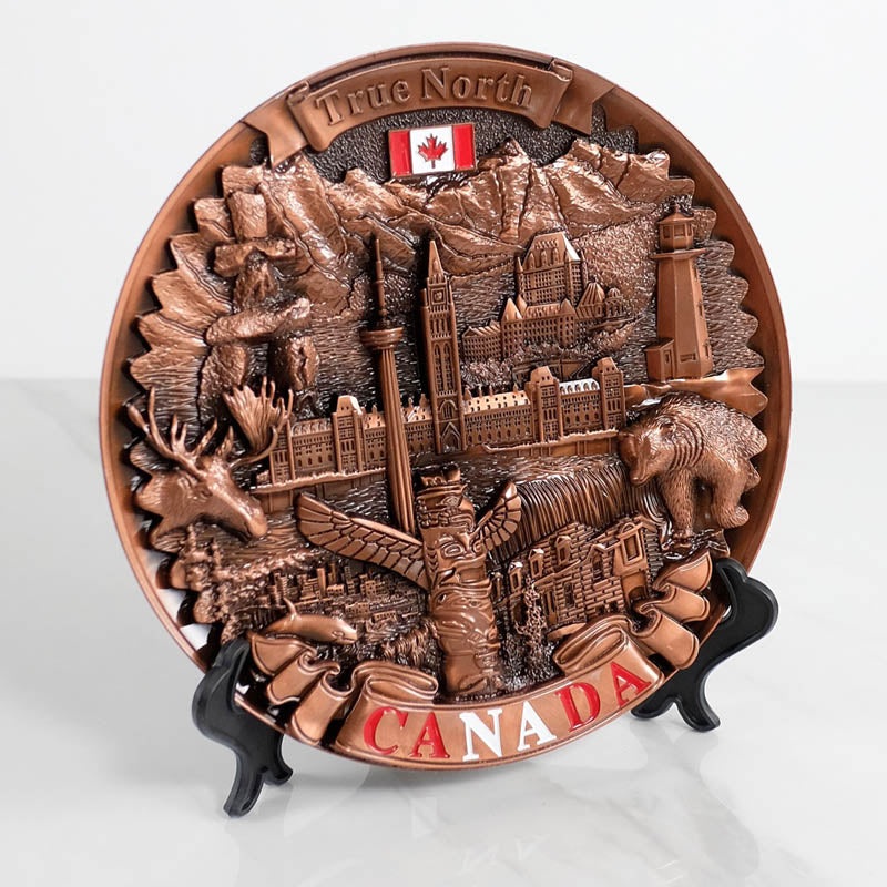 01-0121 – CANADA SOUVENIR LANDMARK PLATE COPPER 8 INCHES