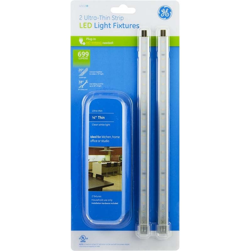 12113 – LED STRIP WARM WHT PLUGIN 2X10IN 699 LUMENS WITH POWER ADAPTER (2 pcs/pkg)