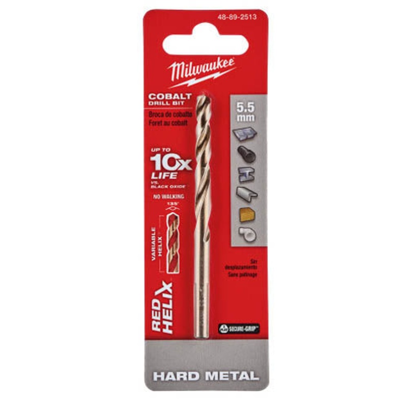 48-89-2513 – DRILL BIT METRIC 5.5MM RED HELIX COBALT HARD METAL