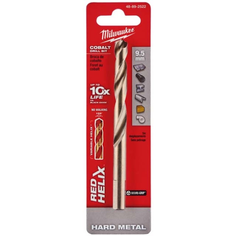 48-89-2522 – DRILL BIT METRIC 9.5MM RED HELIX COBALT FOR HARD METAL