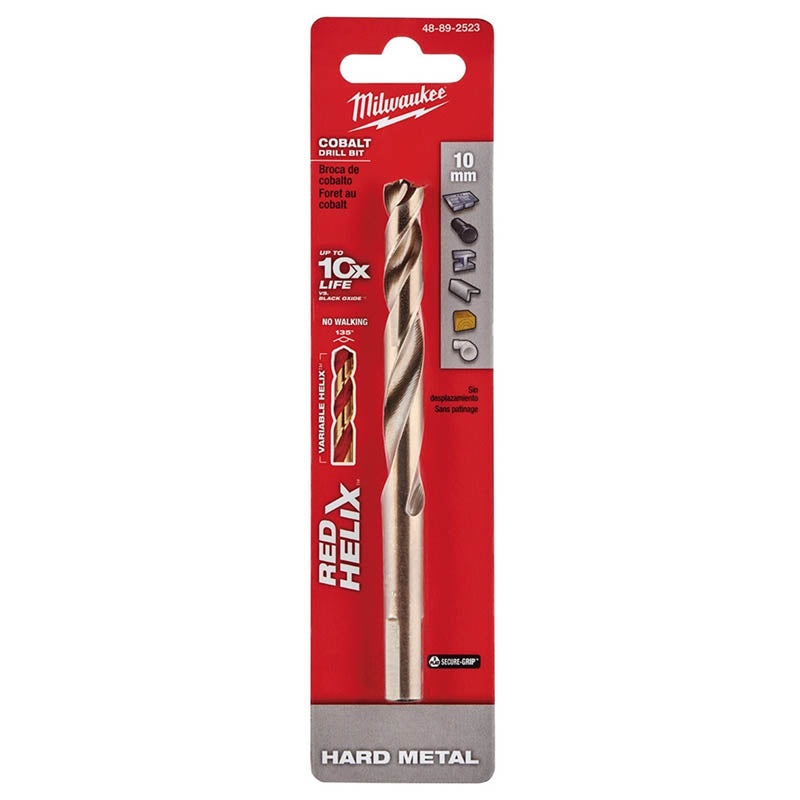 48-89-2523 – DRILL BIT METRIC 10MM  RED HELIX COBALT  HARD METAL
