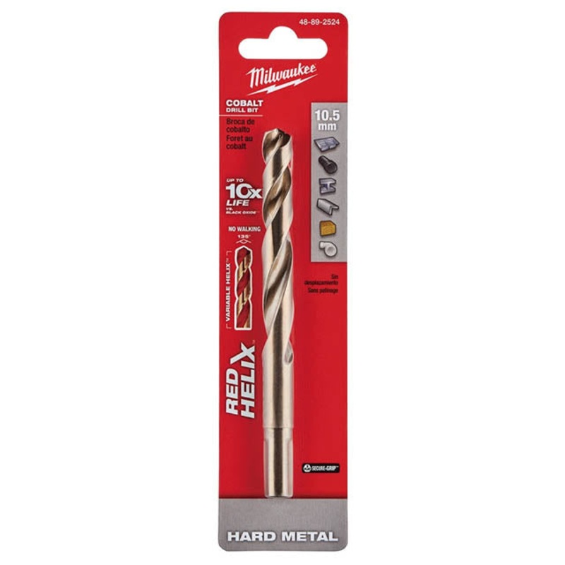48-89-2524 – DRILL BIT METRIC RED HELIX 10.5MM COBALT HARD METAL