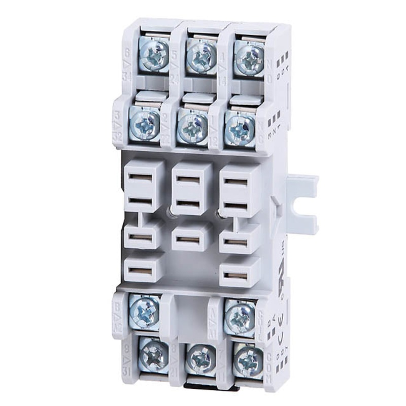 700-HN154 – RELAY SOCKET 11P SQR SCREW 15A 300VAC CHMT/DIN-RAIL WHT