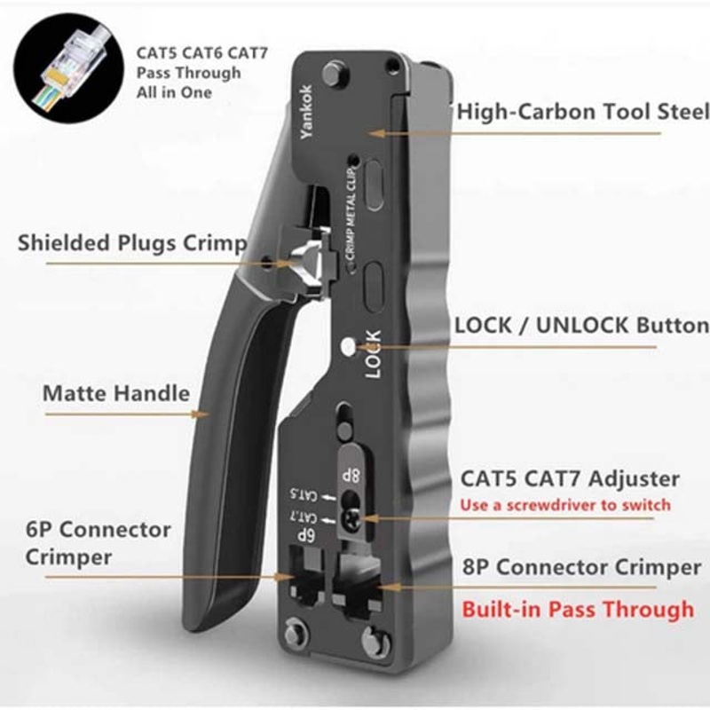 TAH-3549 – CRIMPER RJ45 AND RJ11/12 PASS-THRU CAT7/CAT6/CAT5 FOR AGAB-8115 PL