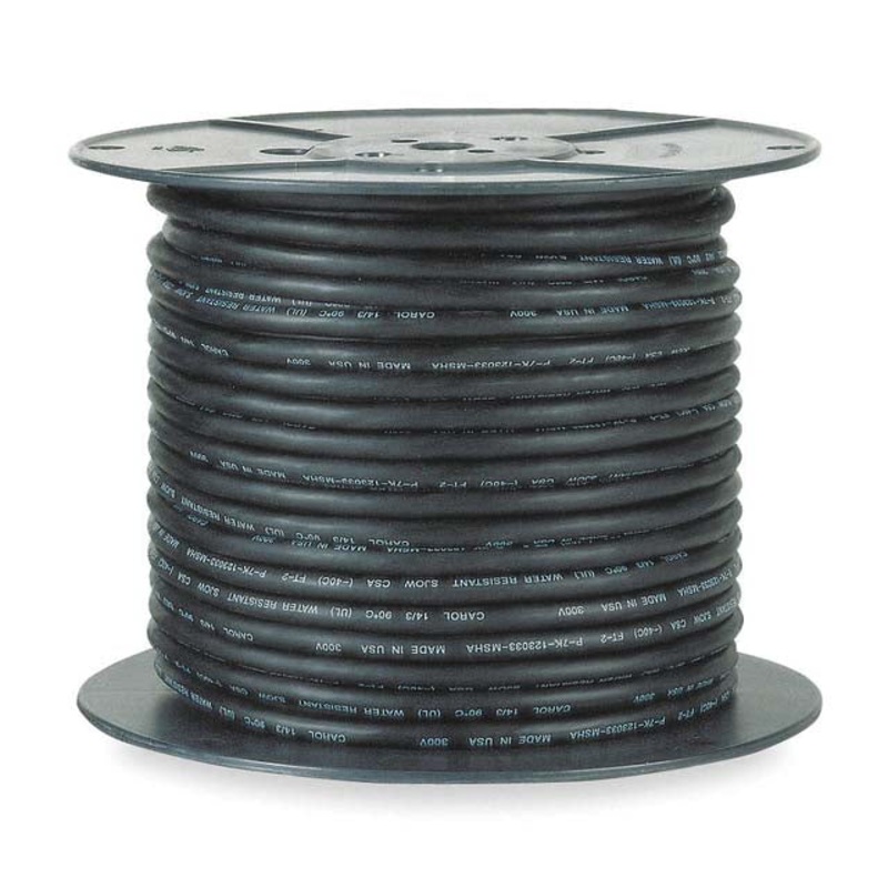 Y65096-010-BLK – CABLE 1PR 20AWG STR UNSH 300M 300V 90C PVC BLACK WIRES WHT/GRN