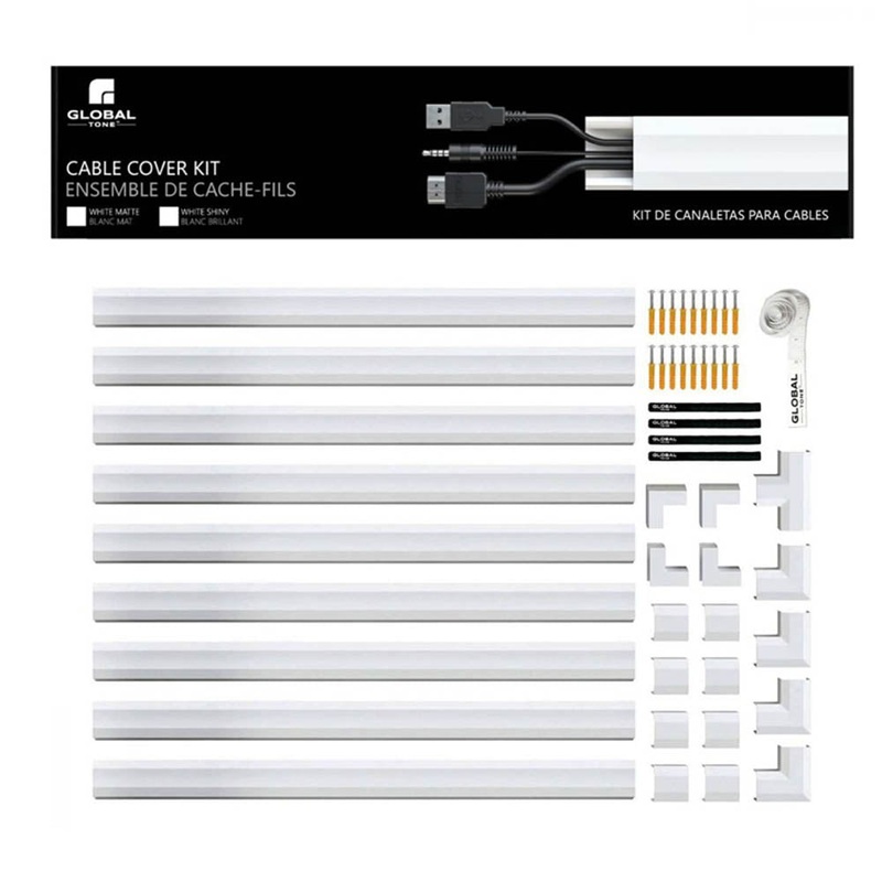 03791 – RACEWAY KIT 1X.6IN FLAT 9PCS WHT 10.5FT W/RACEWAY COUPLER ELBOW