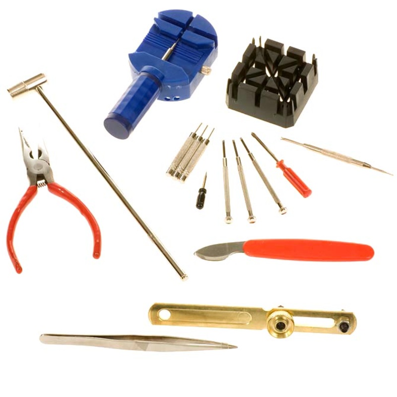 194H0 – WATCH REPAIR TOOL KIT 16PC/SET 6 SCREWDRIVERS PLIERS PIN REMOVR