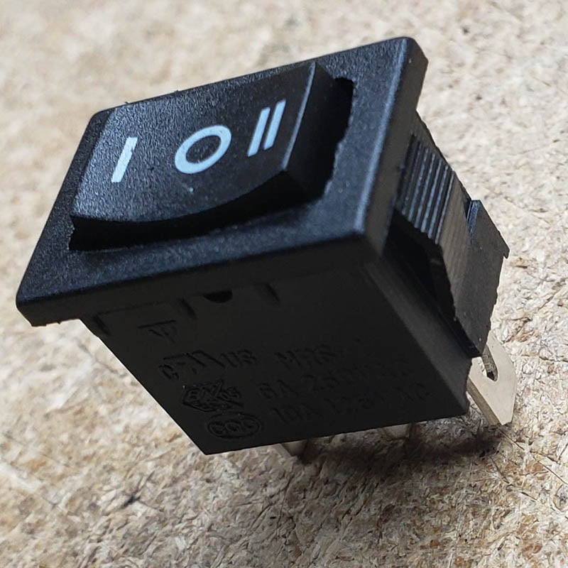 66-2248 – ROCKER SWITCH 1P2T (ON)-OFF-(ON) 10/125VAC QUICK TABS