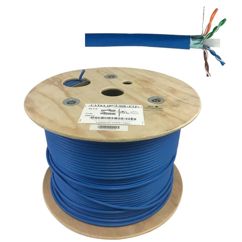 BK-C6ASL-4BLS – CABLE CAT6A SOL SH BLUE 1000FT FT4 CMR FTP FOIL OAS TWISTED PR