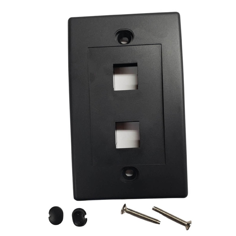 WP-2P-BK – WALL PLATE 2PORT BLACK DESIGN