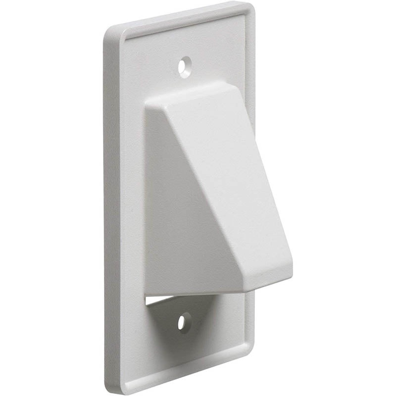 WP-PT1R-WH – WALL PLATE FOR BULK CABLE WHITE SINGLE GANG REVERSIBLE