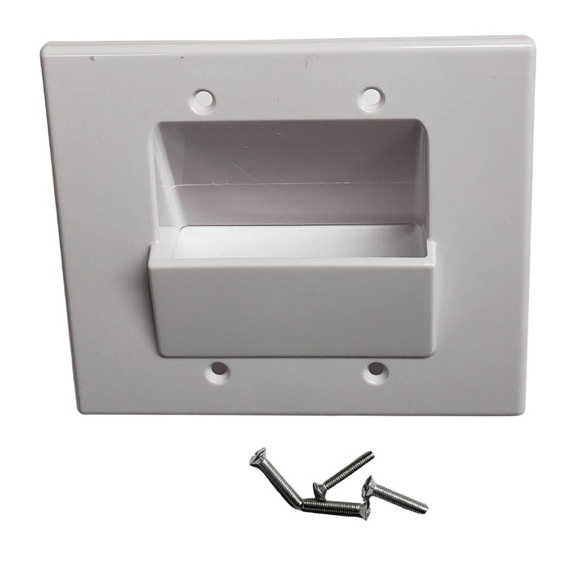 WP-PT2-WH – WALL PLATE FOR BULK CABLE DUAL GANG WHITE PASS THROUGH