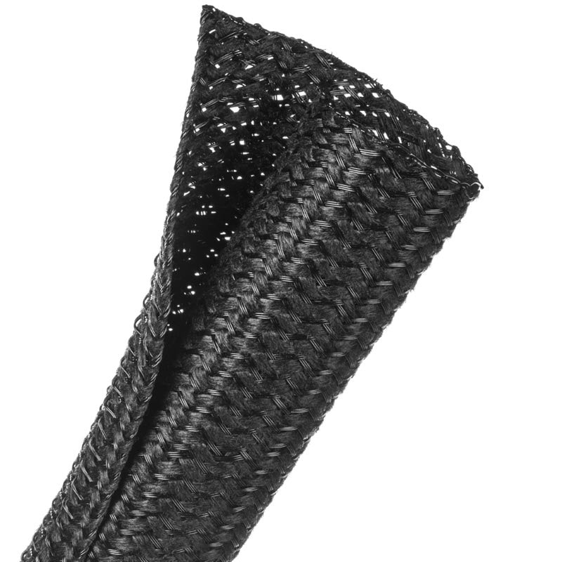 F6W0.25BK10 – SELF WRAP FLEX 1/4IN BLK 10FT POLY BRAIDED F6 WOVEN SLEEVING