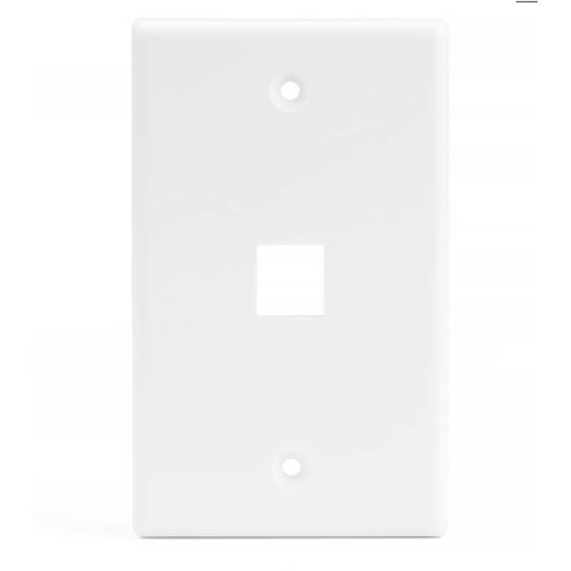 ZKWP45-1-BW – WALL PLATE 1PORT WHITE  (10 pcs/pkg)
