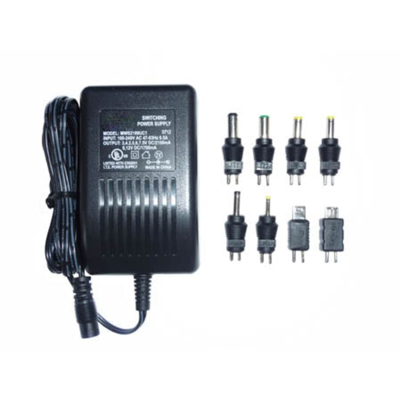 MWS2189UC1 – PSU SW 3-7.5VDC 2.1A 9-12VDC 1.7A IP:100-240VAC (8 DC PLUGS)