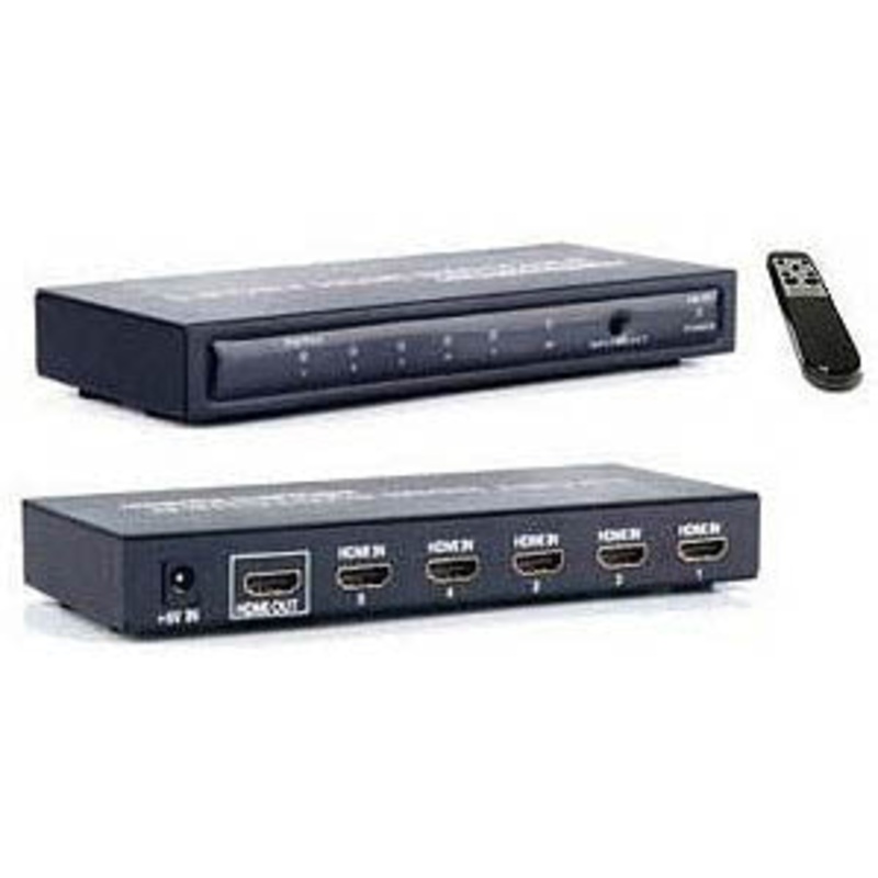 PRO-HDMI-SW501 – HDMI SWITCH BOX 5WAY W/REMOTE 5INPUT 1 OUTPUT