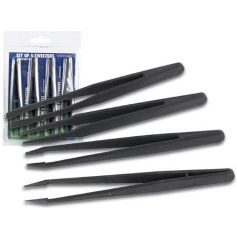 VTTWSET2 – TWEEZER ANTISTATIC 5IN 4PC/SET NON CONDUCTIVE ASSORTED