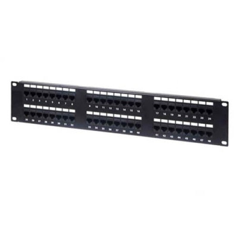ZPP48-CAT6 – PATCH PANEL 48PORT CAT6 2U 19IN BLK