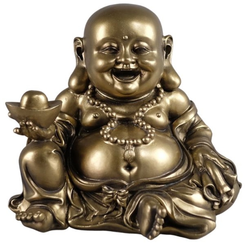 22-902 – LAUGHING BUDDHA STATUE IN SITTING POSITION 8X6X6IN