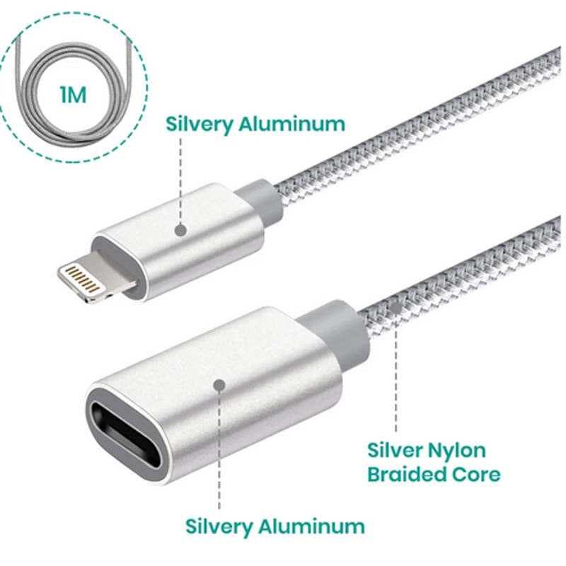 AMTF-3532 – IPHONE LIGHTNING EXTENSION 3FT CABLE 8PIN MALE TO FEMALE