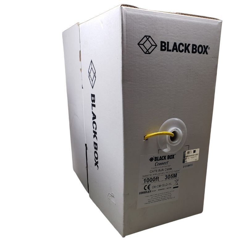 C6-CM-SLD-YL – CABLE CAT6 CM SOL YEL 1000FT UTP 4P/24AWG 250MHZ