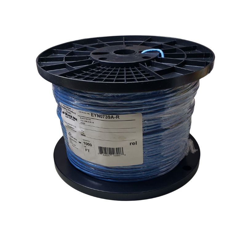 EYN0739A-R – CABLE CAT5E FT4 SOL BLU 1000FT UTP 4P/24AWG CMR SPOOL GIGABASE