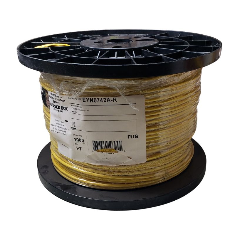 EYN0742A-R – CABLE CAT5E FT4 SOL YEL 1000FT UTP 4P/24AWG CMR SPOOL GIGABASE