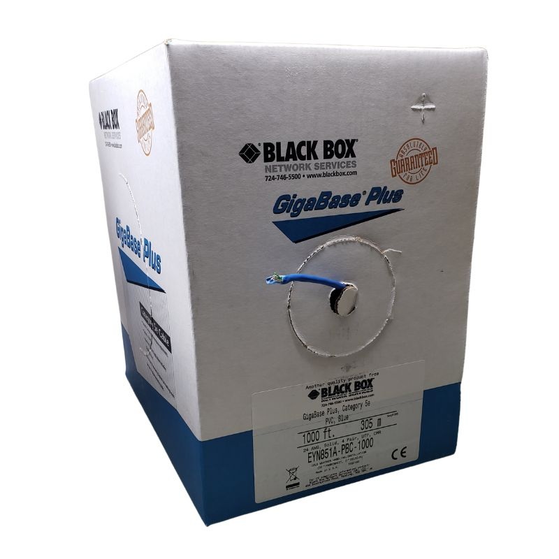 EYN851A-PBC-1000 – CABLE CAT5E FT4 SOL BLU 1000FT UTP 4P/24AWG CMR GIGABASE PLUS