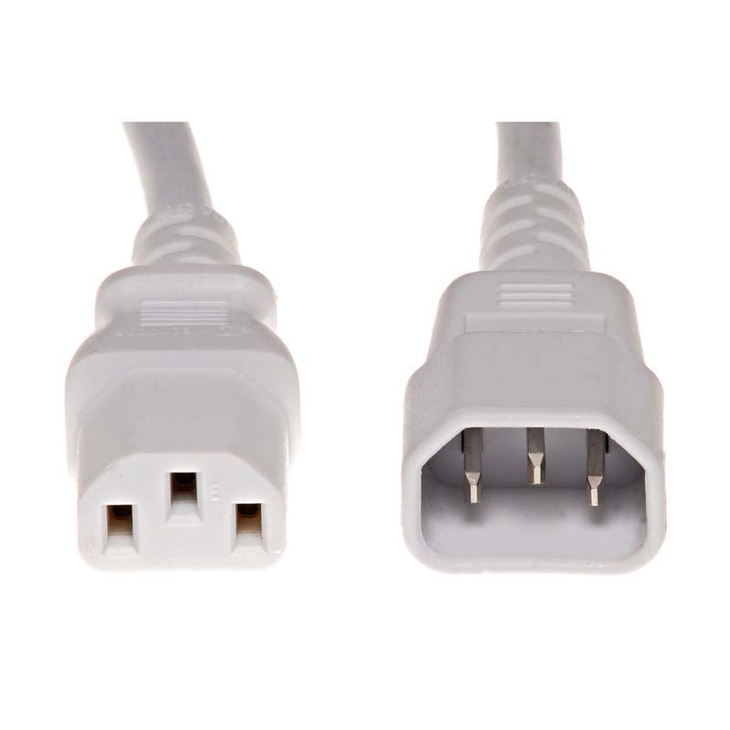 PWC-100-02WH – JUMPER CORD 3/18 2FT RND WHT SJT C14 TO C13 300V 105C