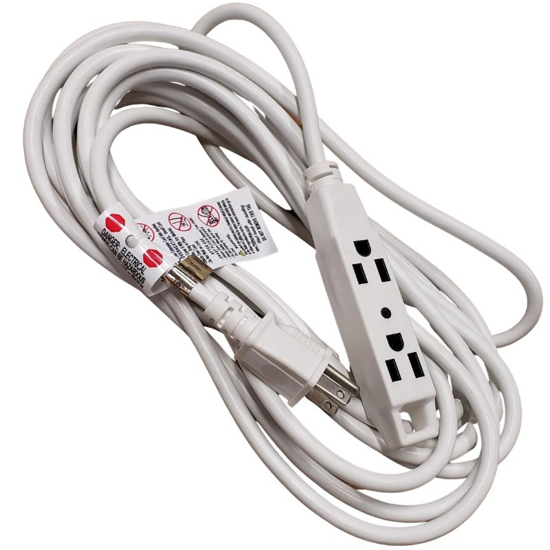 PYJH-2488 – EXTENSION CORD 3/16 25FT 3OUT WHT SJTW OUTDOOR