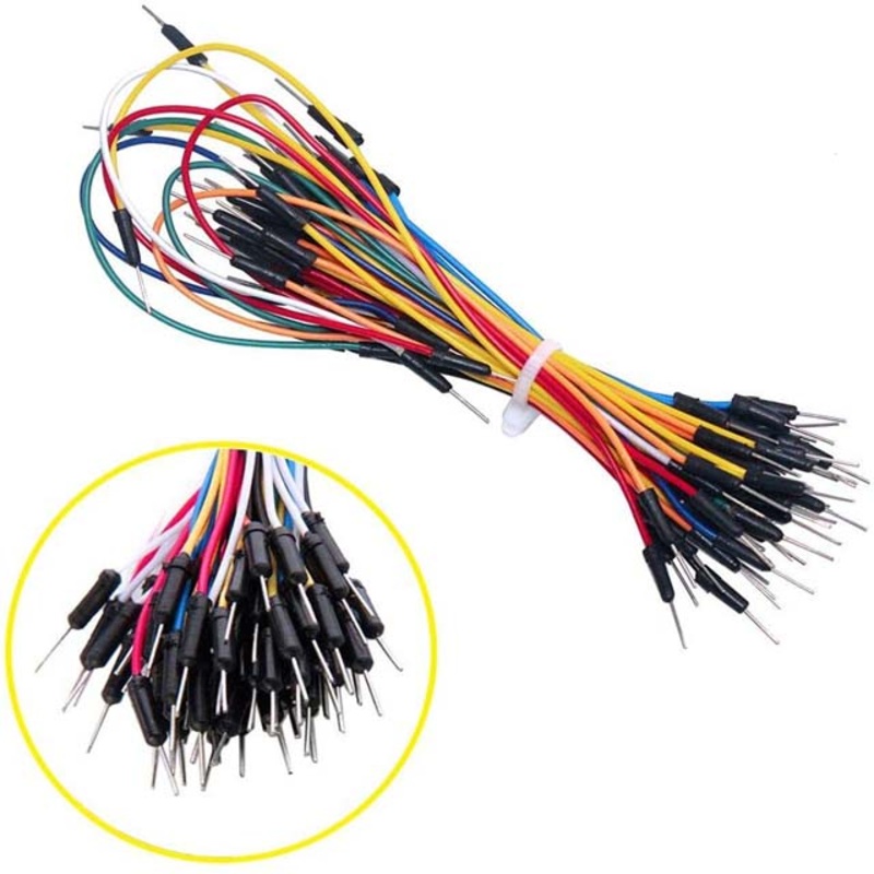 CONJU-090010 – JUMPER WIRE MALE MALE 24AWG ASSORTED COLOURS/LENGTHS 30PC/PK