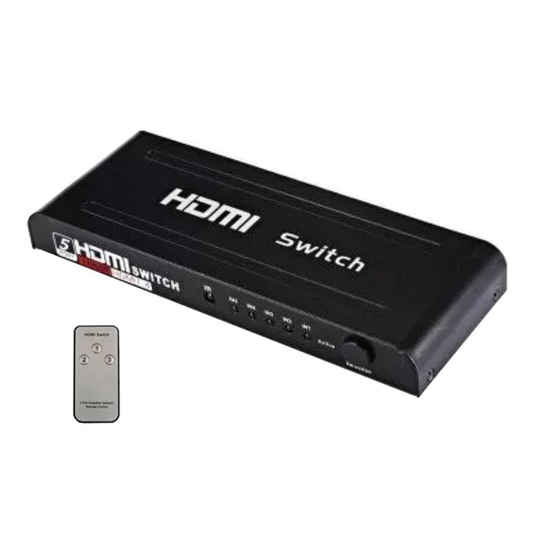 ACC-SWITCH-HDMI-5PORTS – HDMI SWITCH BOX 5WAY PUSH/REMOTE 5 INPUTS / 1 OUTPUT