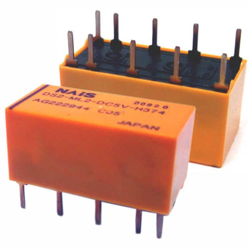 DS2-ML2-DC5V-H374 – RELAY DC LATCH 5V 2P2T .5A 10P PCMT .5A/125VAC/110VDC 2A/30V