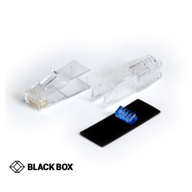 FMTP6AU-25PAK – MODULAR PLUG 8P8C SOL CAT6A RND WITH BOOT AND GUIDE. (25 pcs/pkg)
