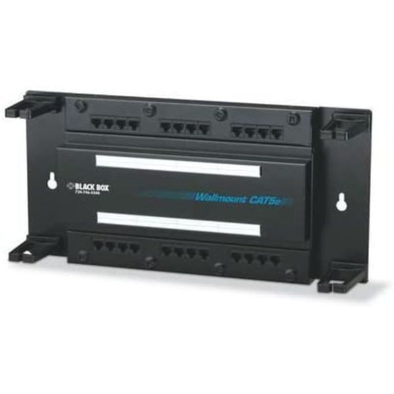 JPM085A-R3 – PATCH PANEL 24PORT CAT5E BLK WALL MOUNTABLE 110