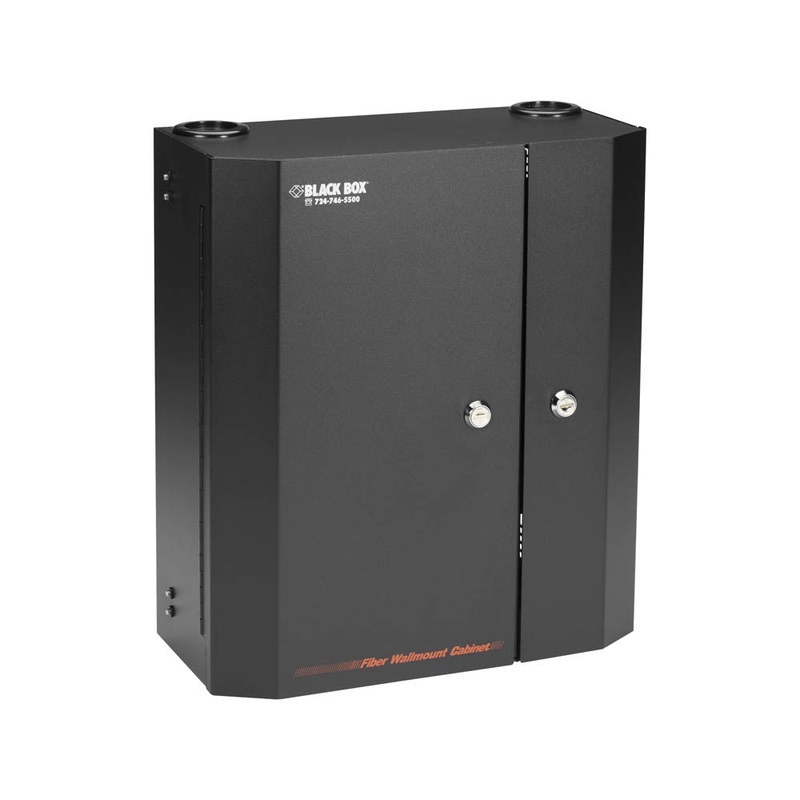 JPM403A-R2 – FIBER WALL CABINET 12 ADAPTER PANEL FRONT OPEN LOCKABLE BLACK