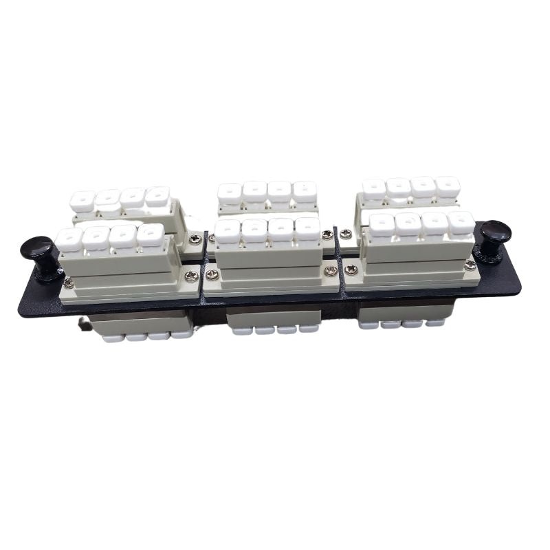 JPM467B-R2 – FIBER ADAPTER PANEL 6PORT LC-LC QUAD BEIGE LGX 24F W/FLANGE
