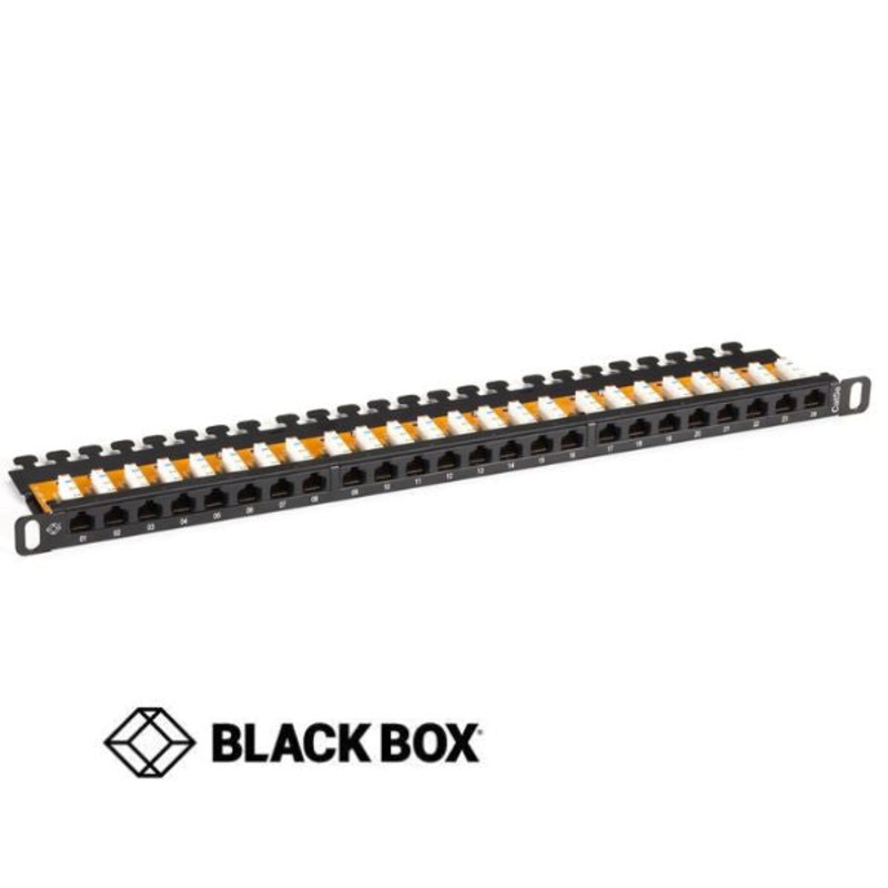 JPM5E24A-HU – PATCH PANEL 24PORT CAT5E BLK 1/2U RACK MOUNTABLE 110