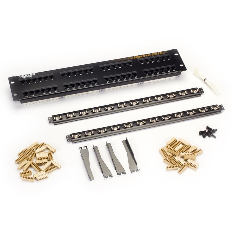 JPM612A-R8 – PATCH PANEL 48PORT CAT6 2U 19IN BLK