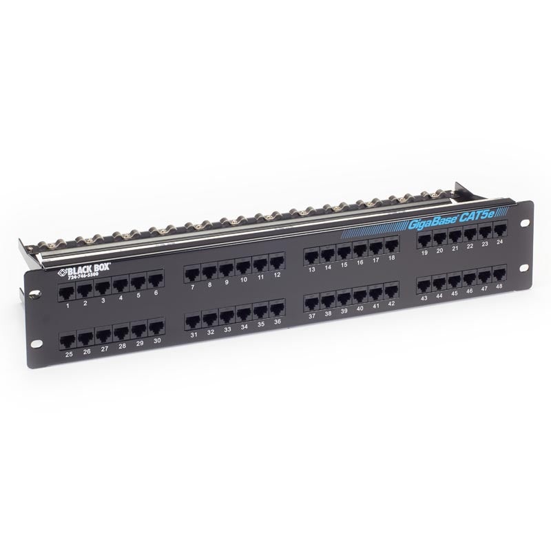 JPM906A-R6 – PATCH PANEL 48PORT CAT5E BLK 2U RACK MOUNTABLE 110