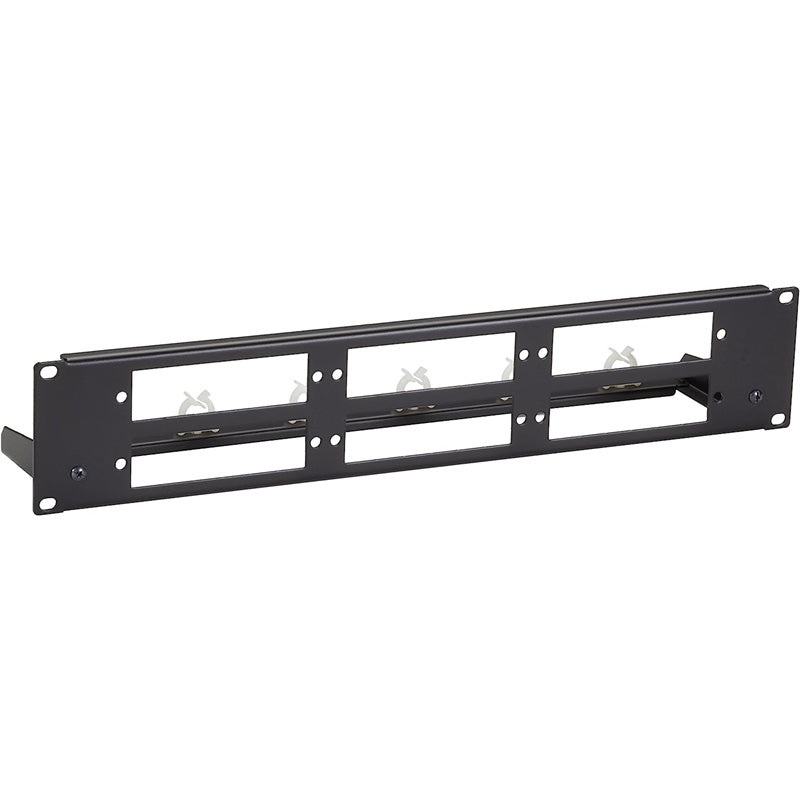 JPMTU-FIBER-6 – PATCH PANEL FIBER OPTIC BLANK 2U 6SLOT UNIVERSAL BLACK RACKMOUNT.