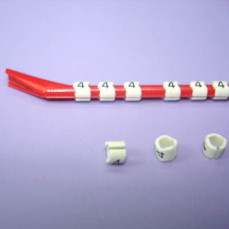 S6-4 – WIRE MARKER SNAP ON 18-16AWG RED LEGEND 4 (30 pcs/pkg)